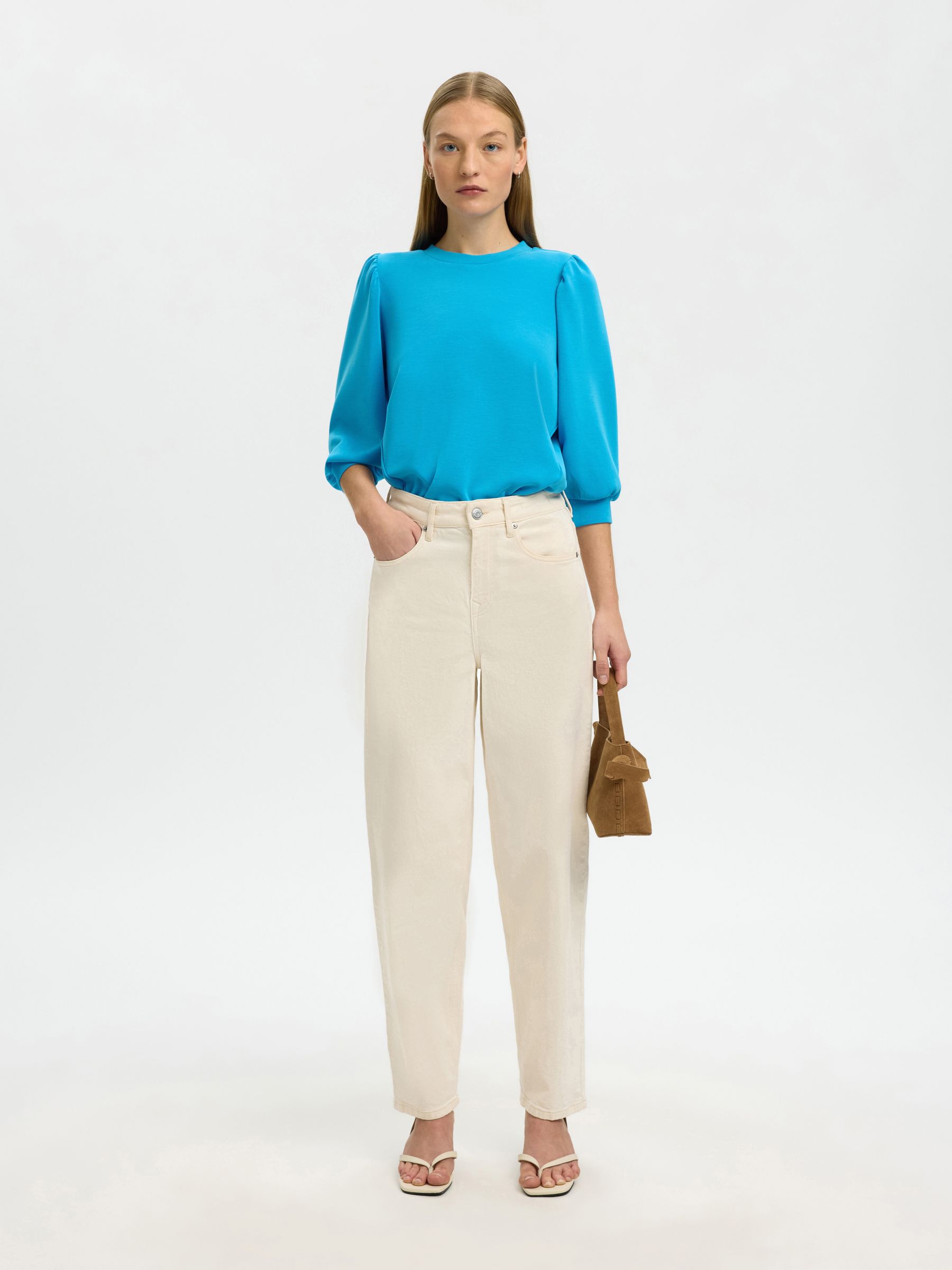 PUFFÄRMEL SWEATSHIRT, Malibu Blue, highres