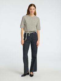 MEZCLA DE LANA, MANGAS 2/4 TOP, Light Grey Melange, highres
