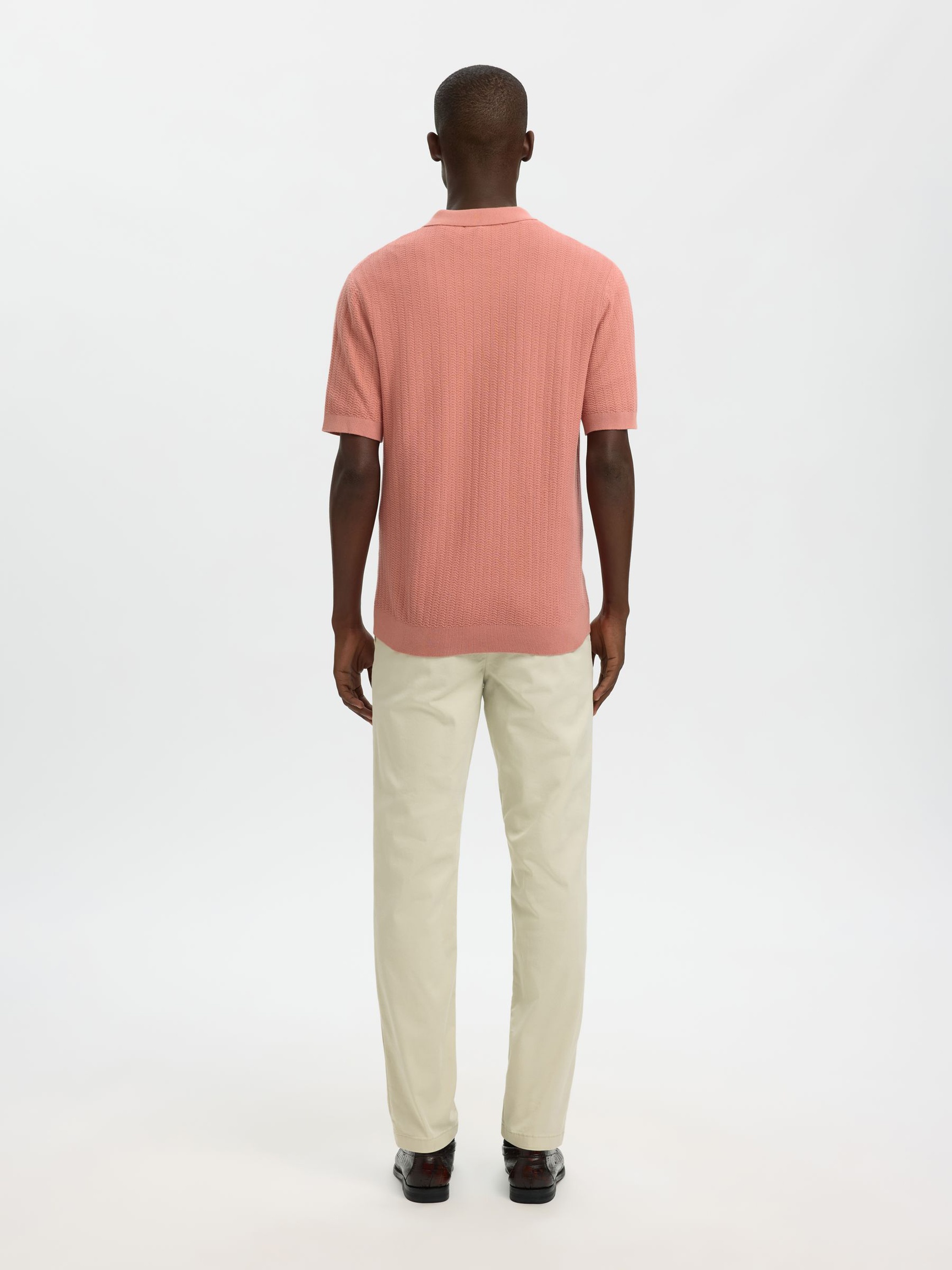 ZIP UP POLO SHIRT, Rose Dawn, highres