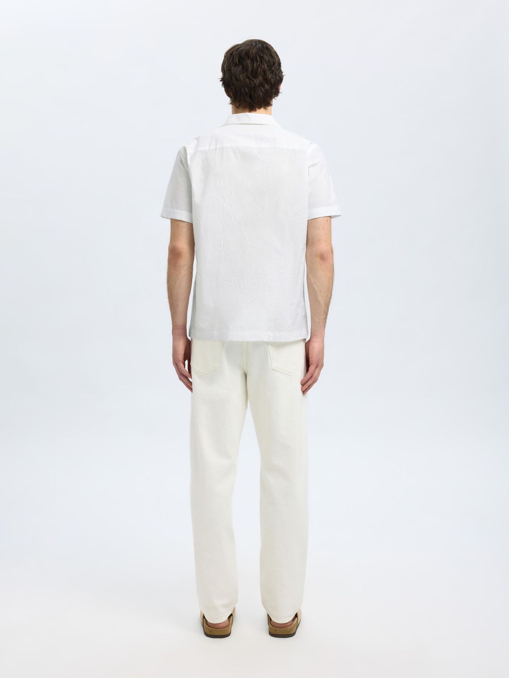 100% BAUMWOLL KURZARMHEMD, White, highres