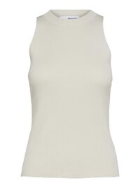 SLEEVELESS KNITTED TOP, Birch, highres