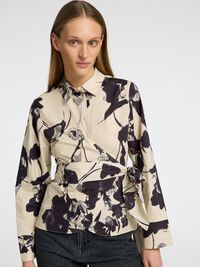 PRINTET SLÅ-OM-BLUSE, Birch, highres