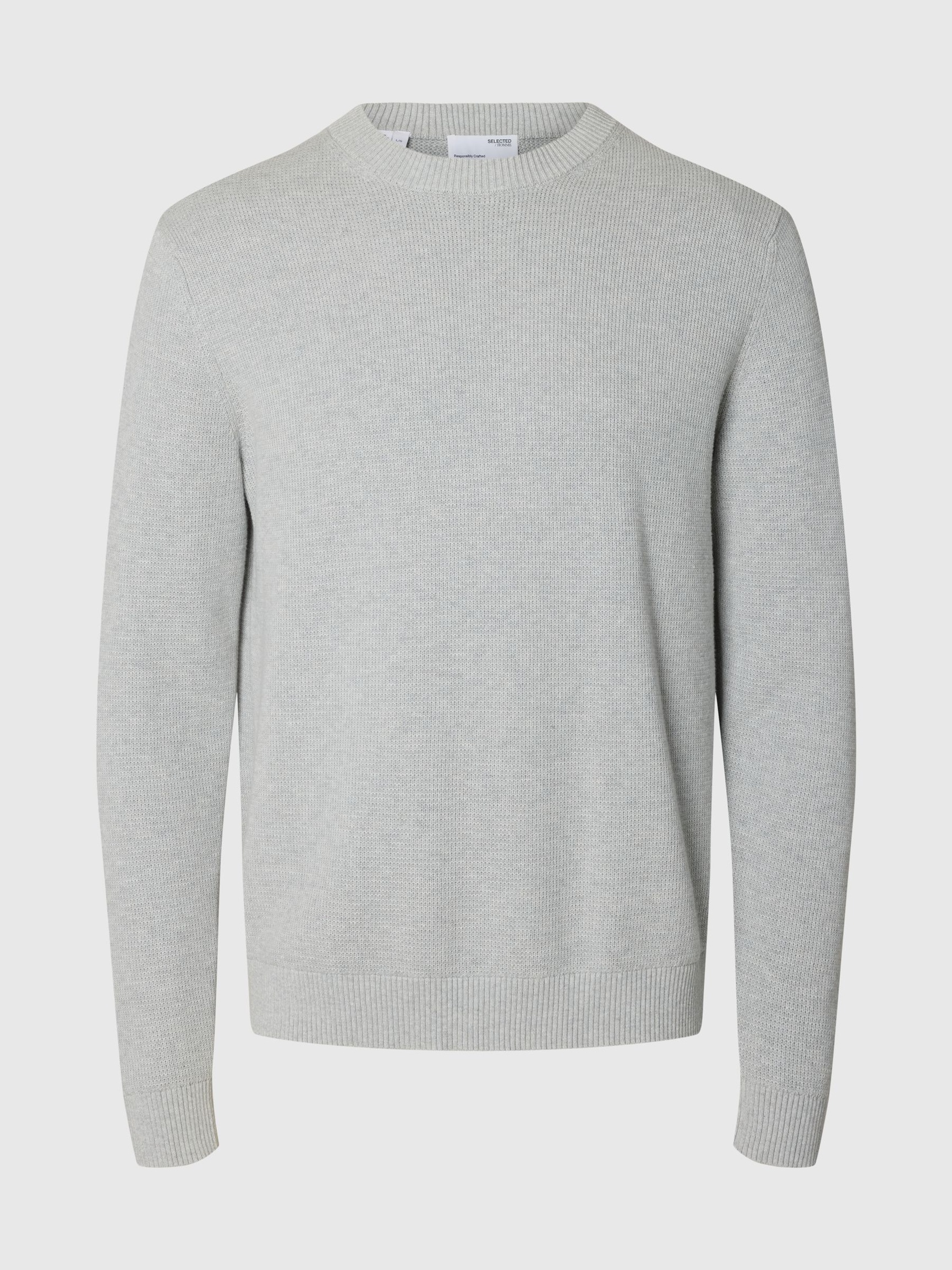 RUNDRINGAD TRÖJA, Light Grey Melange, highres