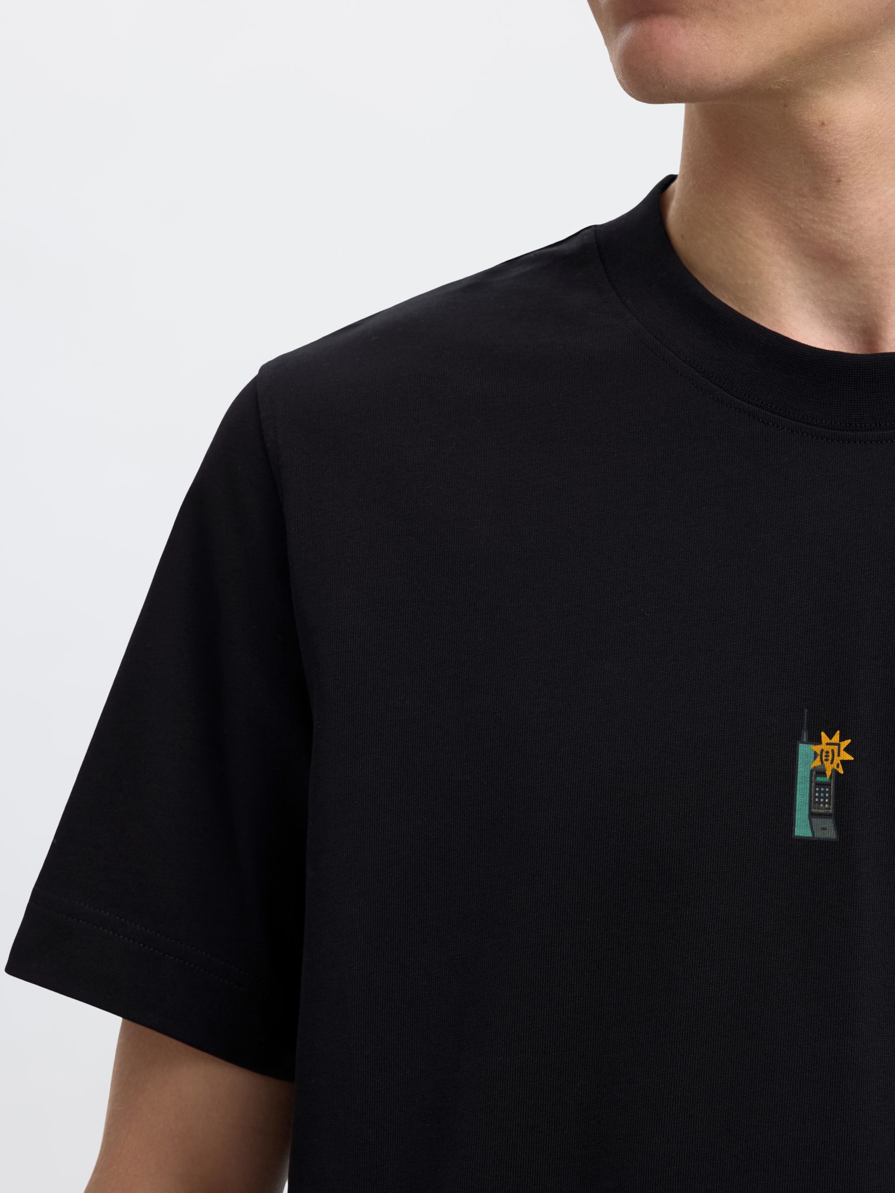 PRINTED REGULAR FIT T-SHIRT, Black, highres