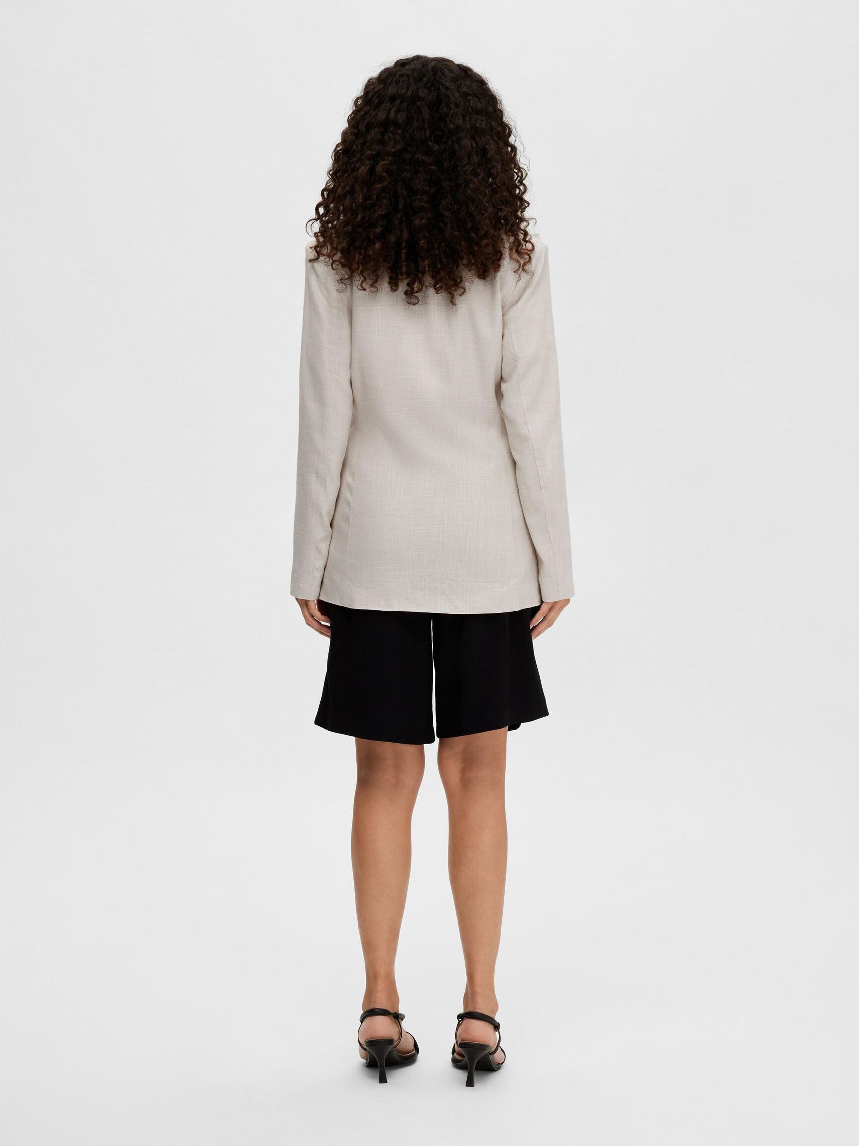 VISCOSE BLEND RELAXED BLAZER, Sandshell, highres
