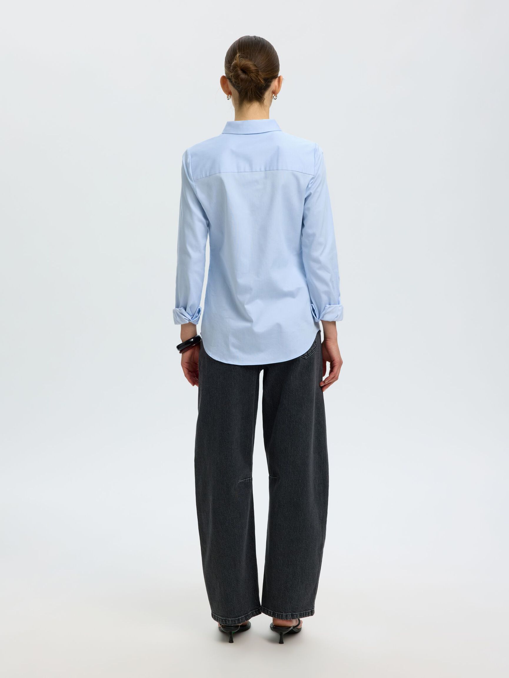 FITTED  LONG SLEEVED SHIRT, Light Blue, highres