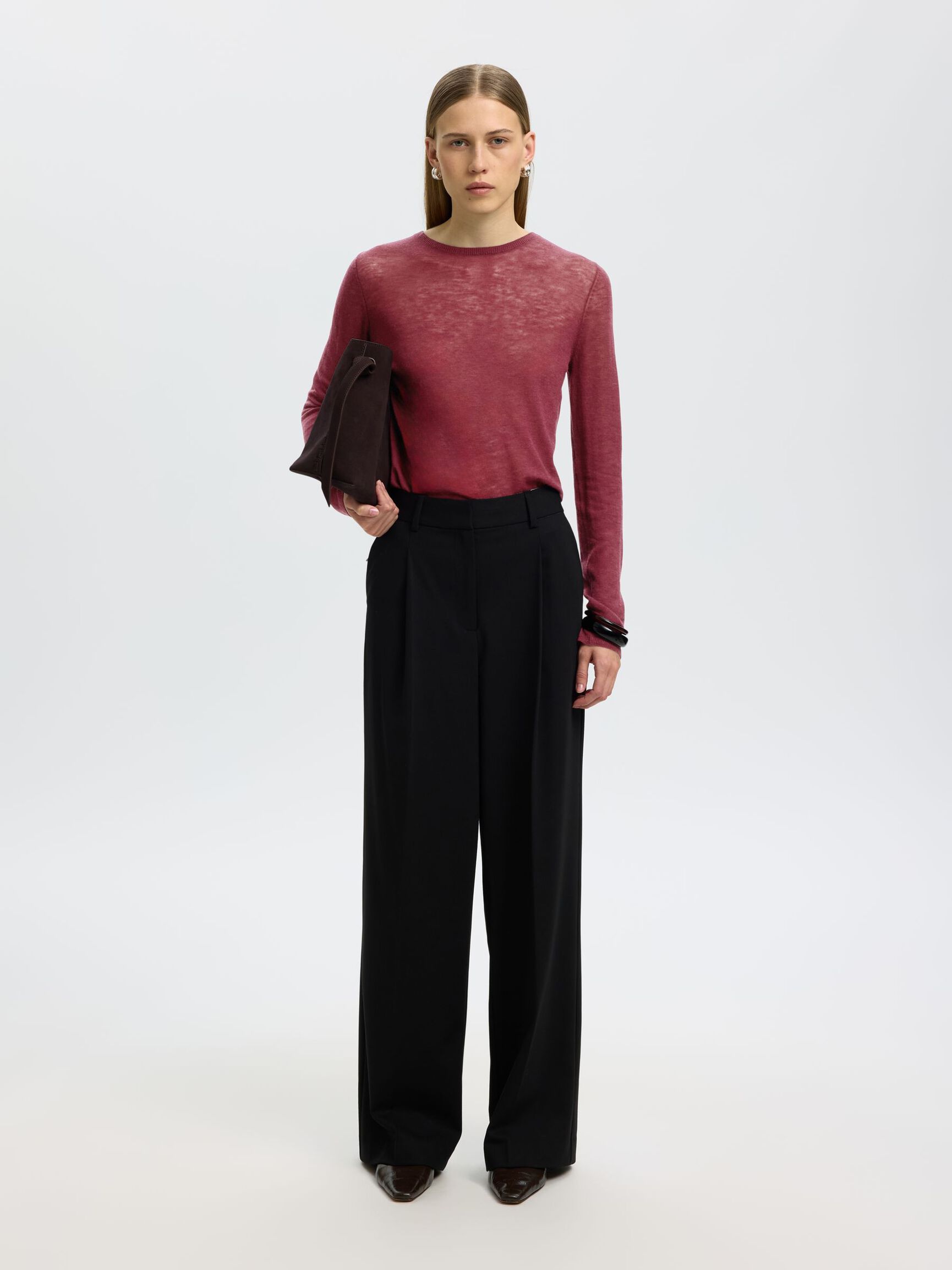 100% MERINO WOOL PULLOVER, Tawny Port, highres
