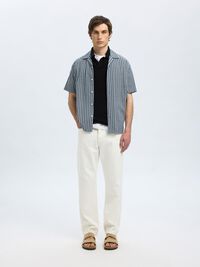 COTTON POLO SHIRT, Black, highres