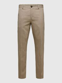 WOVEN WOOL BLEND TROUSERS, Sand, highres