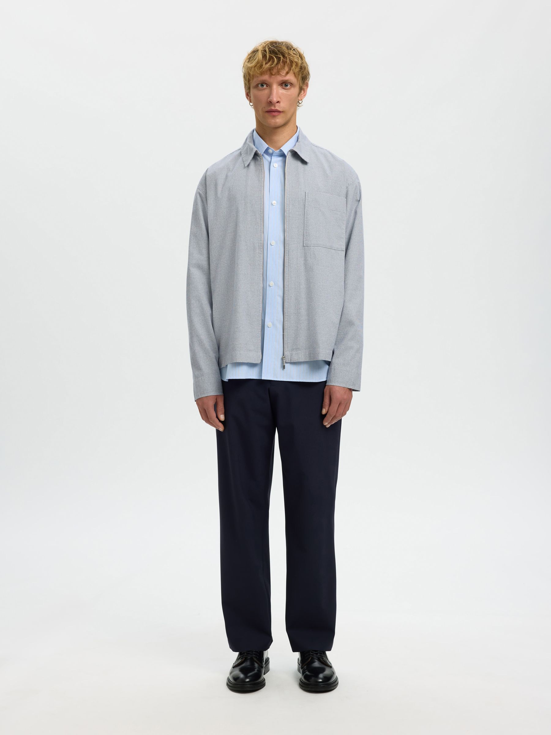 RELAXED FIT OVERSHIRT, Blue Mirage, highres