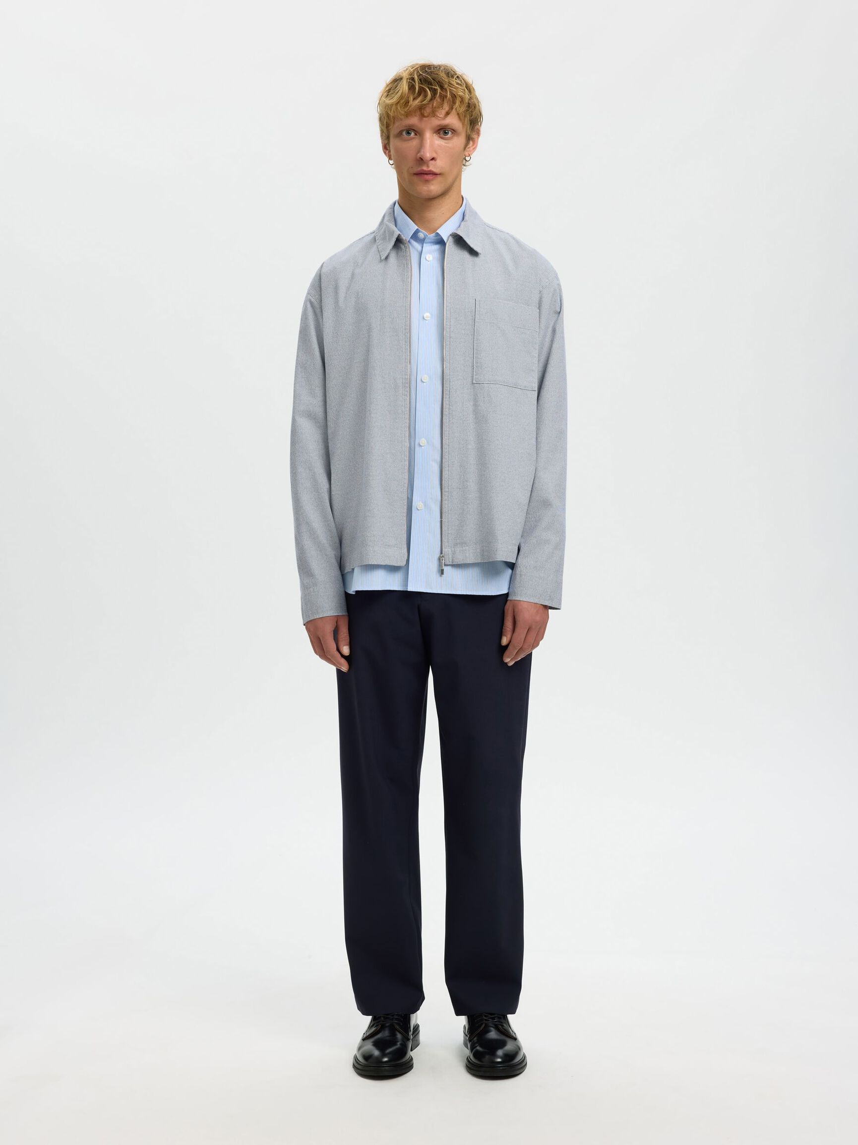 RELAXED FIT OVERSHIRT, Blue Mirage, highres