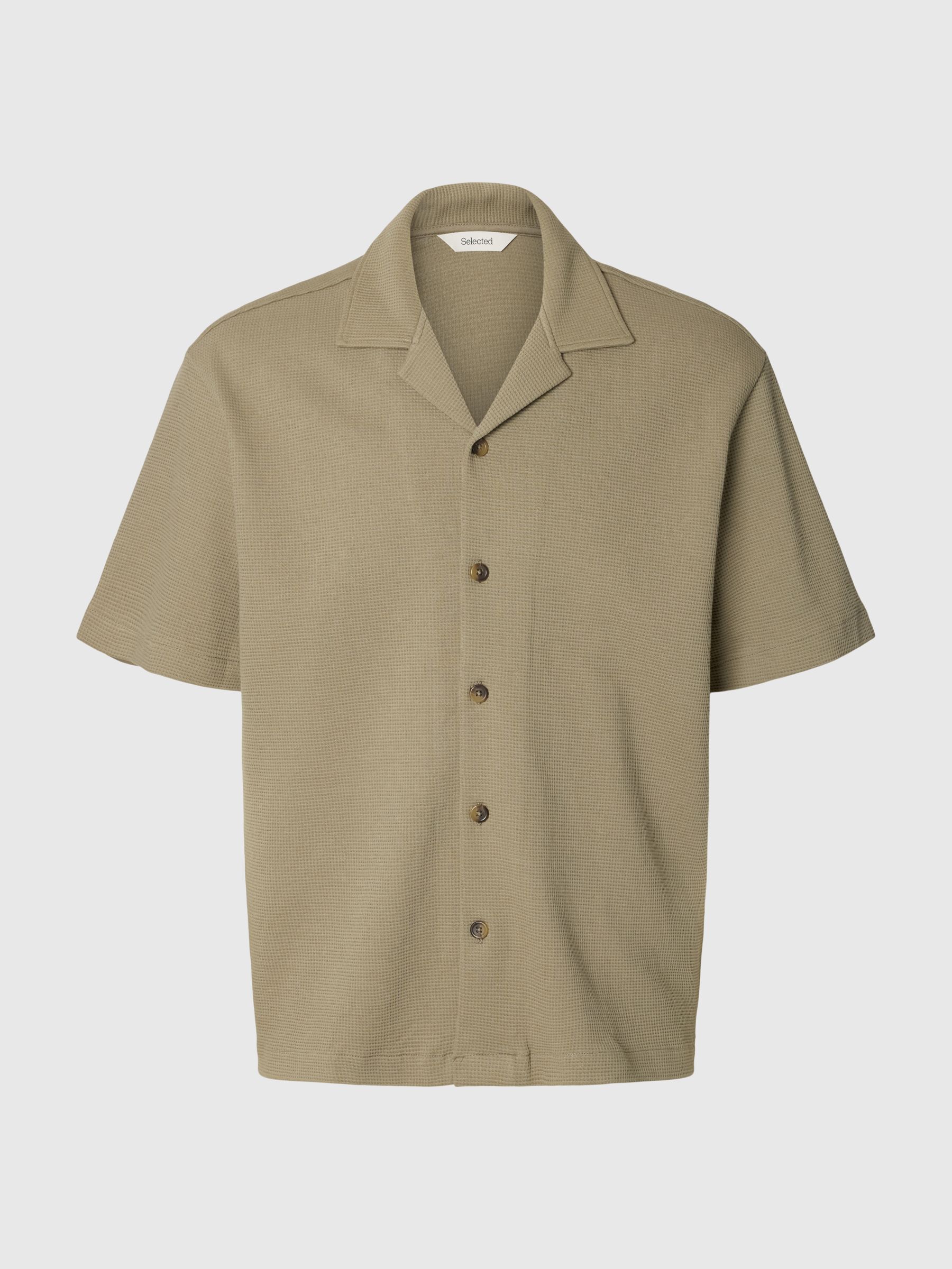 AVSLAPPNAD PASSFORM ÖVERSKJORTA, Vetiver, highres