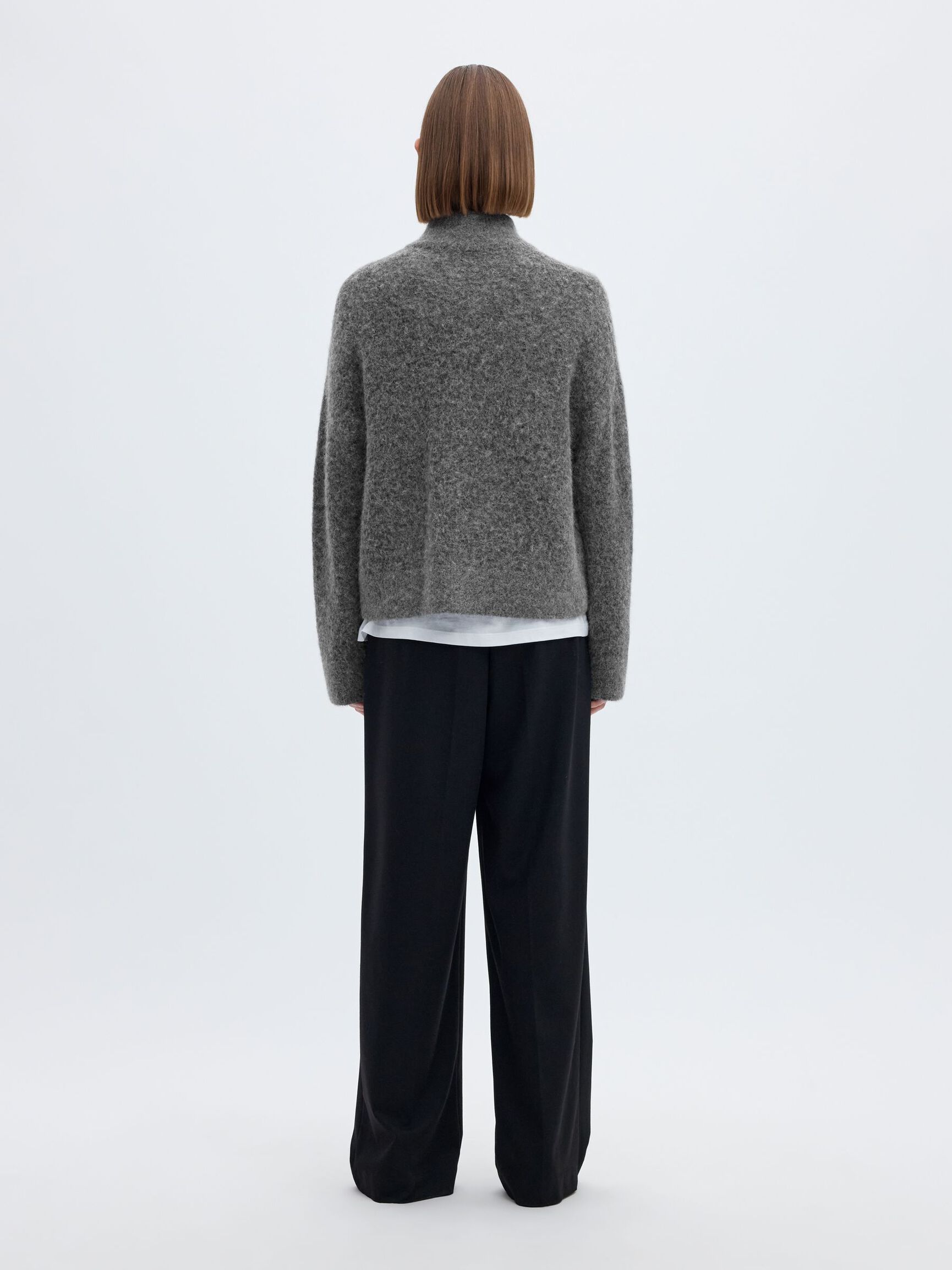 LAINE MÉLANGÉE CARDIGAN, Medium Grey Melange, highres