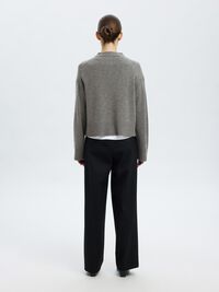 WOLL-KASCHMIR-MIX STRICKJACKE, Medium Grey Melange, highres