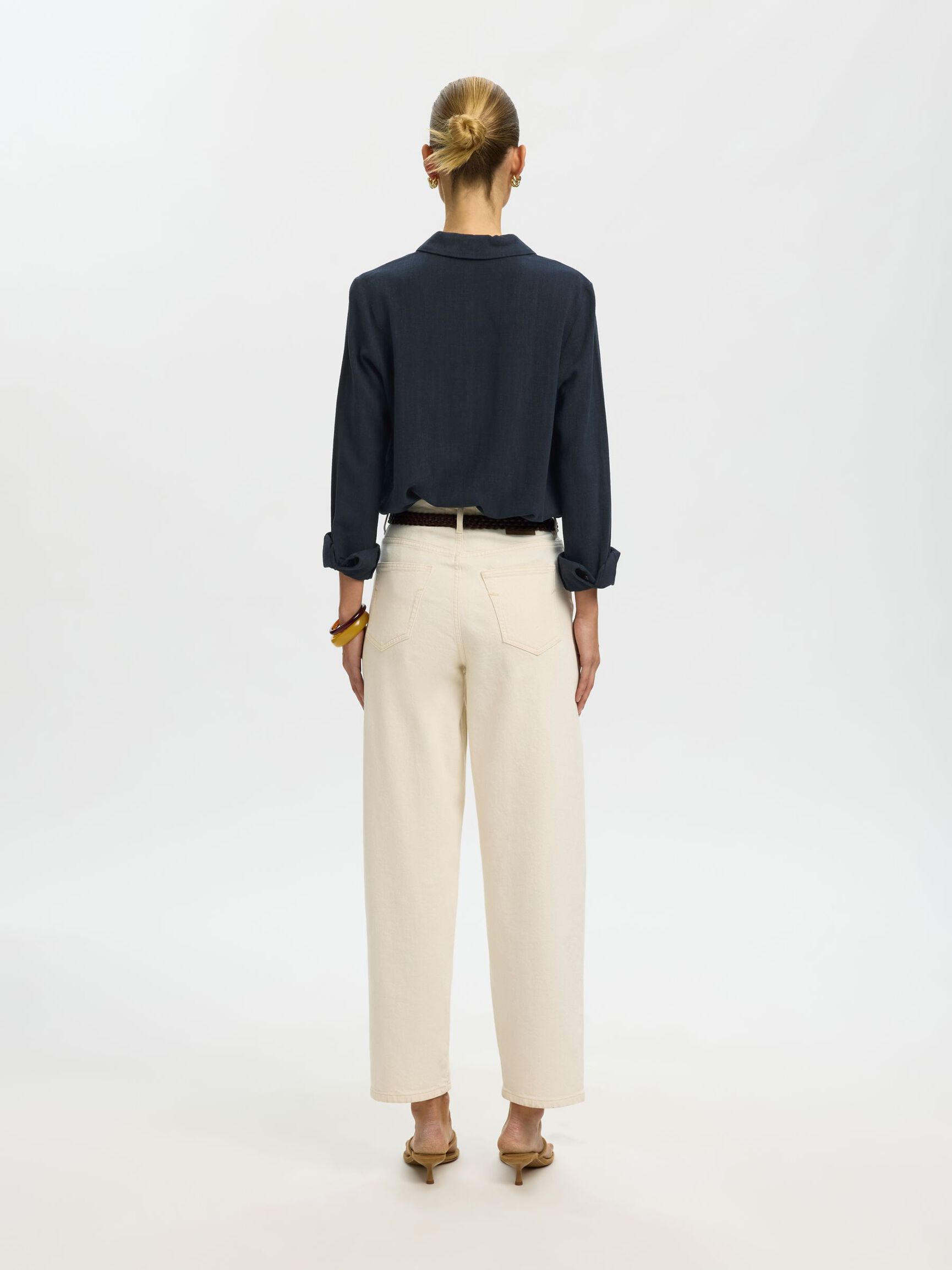 VISCOSE BLEND SHIRT, Dark Sapphire, highres