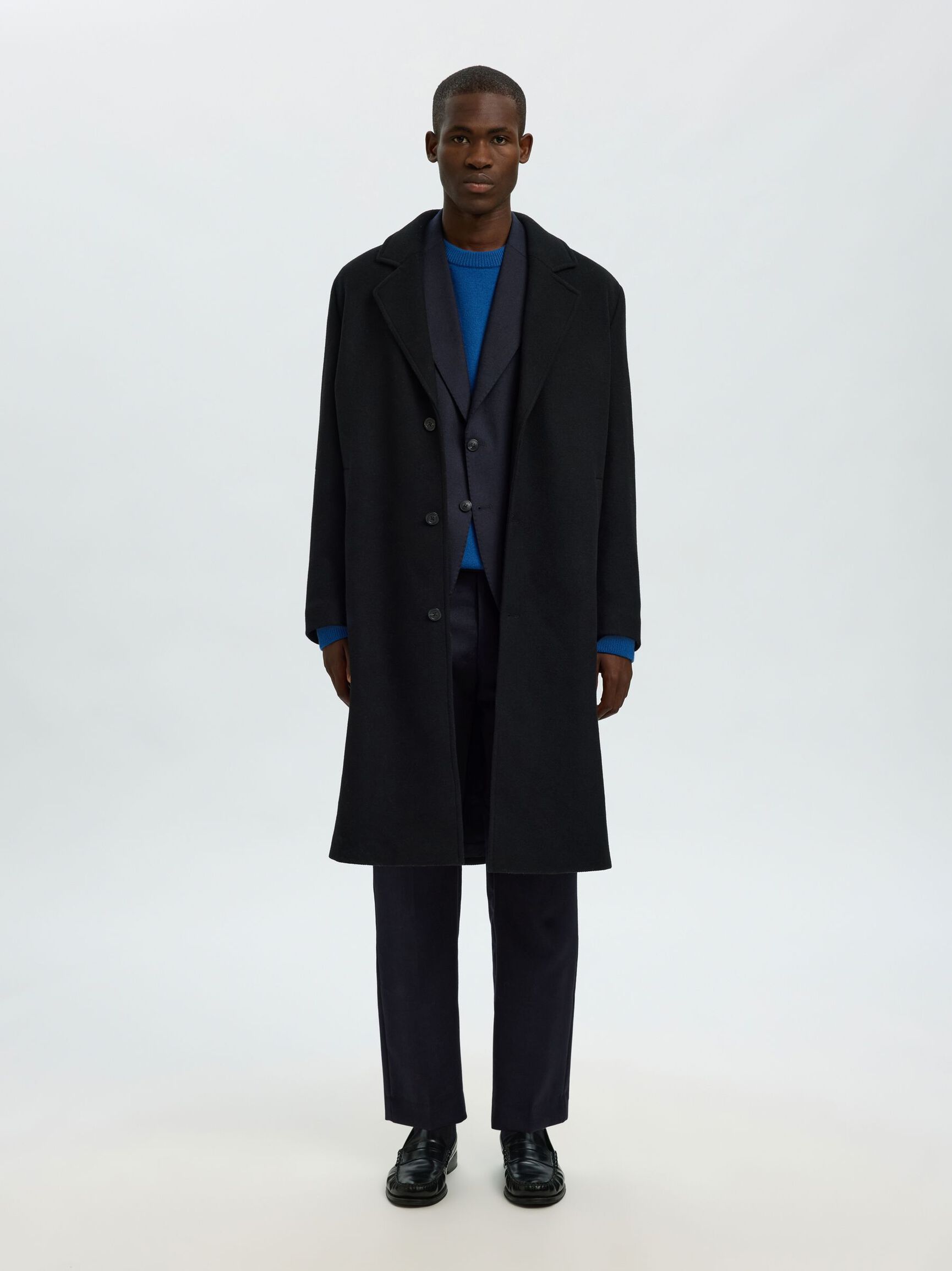 100% WOOL SINGLE-BREASTED BLAZER, Dark Sapphire, highres