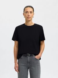 BOXY T-SHIRT, Black, highres