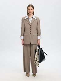 WOOL BLEND SUIT TROUSERS, Oatmeal, highres
