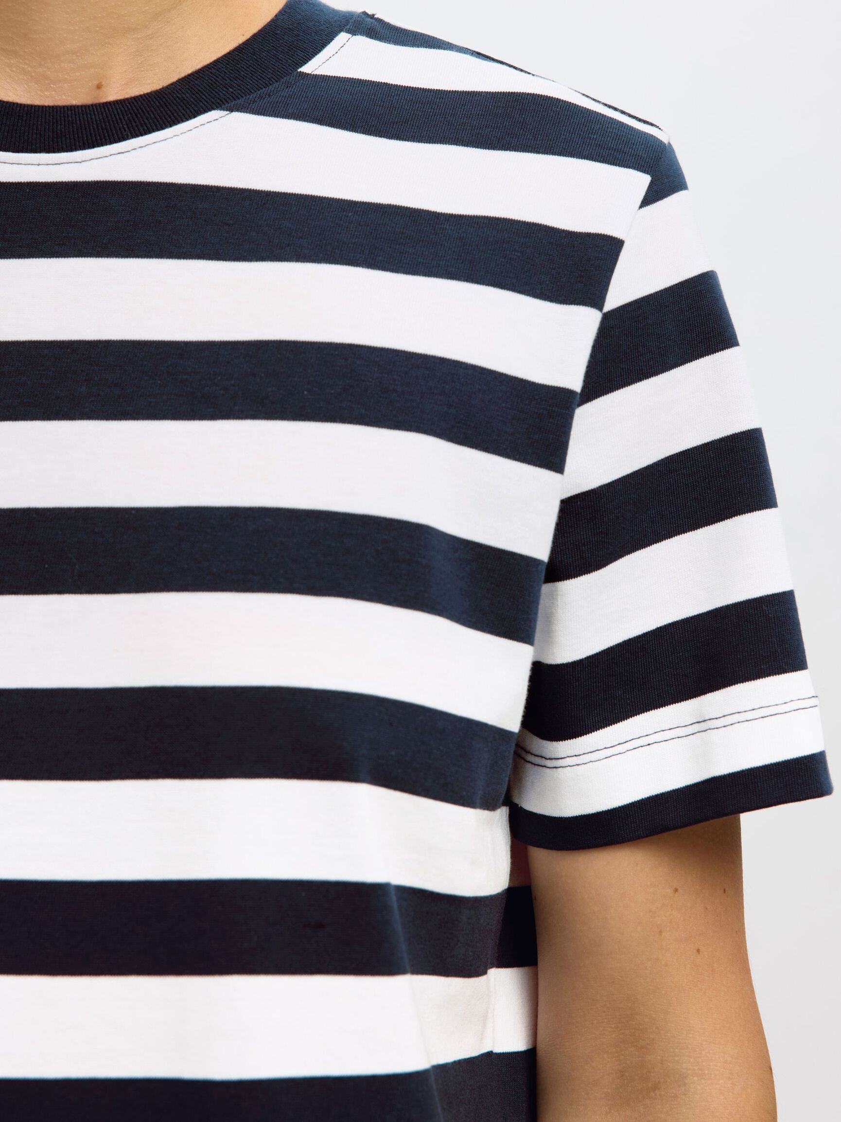 STRIPED BOXY FIT T-SHIRT, Dark Sapphire, highres