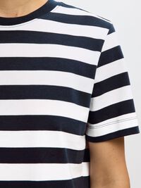 STRIPED BOXY FIT T-SHIRT, Dark Sapphire, highres