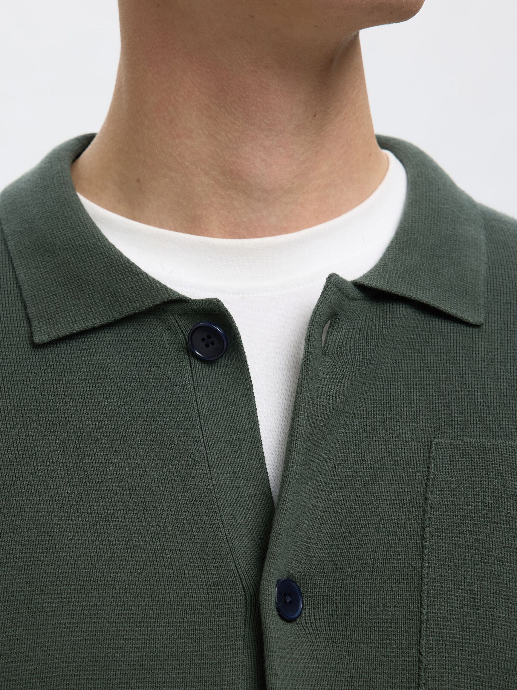 RELAXED FIT KNITTED CARDIGAN, Deep Forest, highres