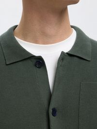 RELAXED FIT KNITTED CARDIGAN, Deep Forest, highres