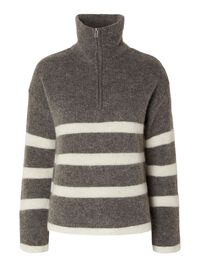EN LAINE MÉLANGÉE À FERMETURE ÉCLAIR PULLOVER, Medium Grey Melange, highres