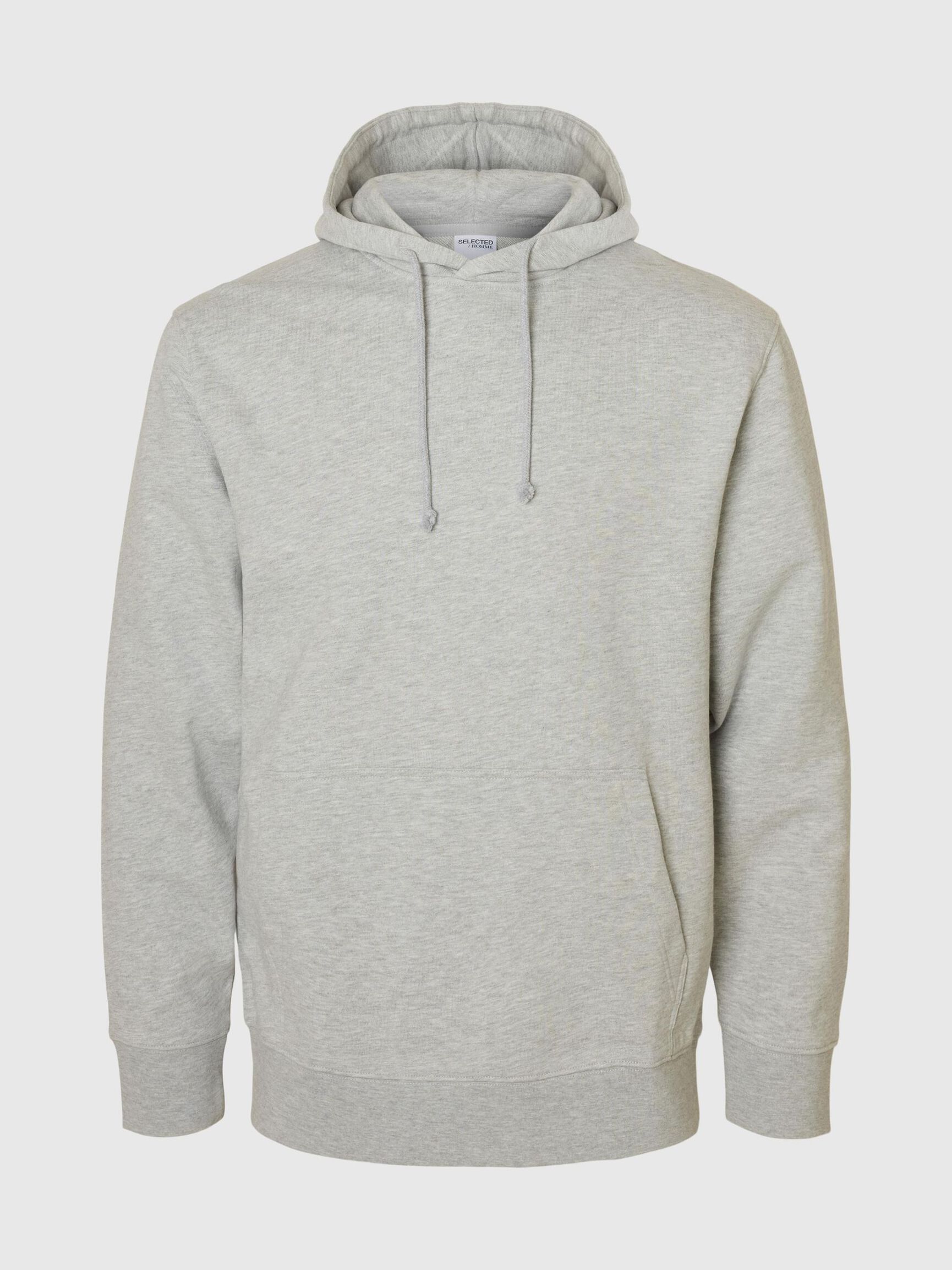 100% BOMULD HOODIE, Light Grey Melange, highres