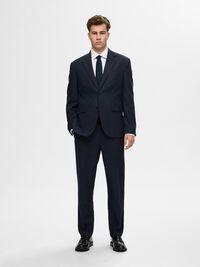KARIERTER WOLLGEMISCH BLAZER, Dark Blue, highres