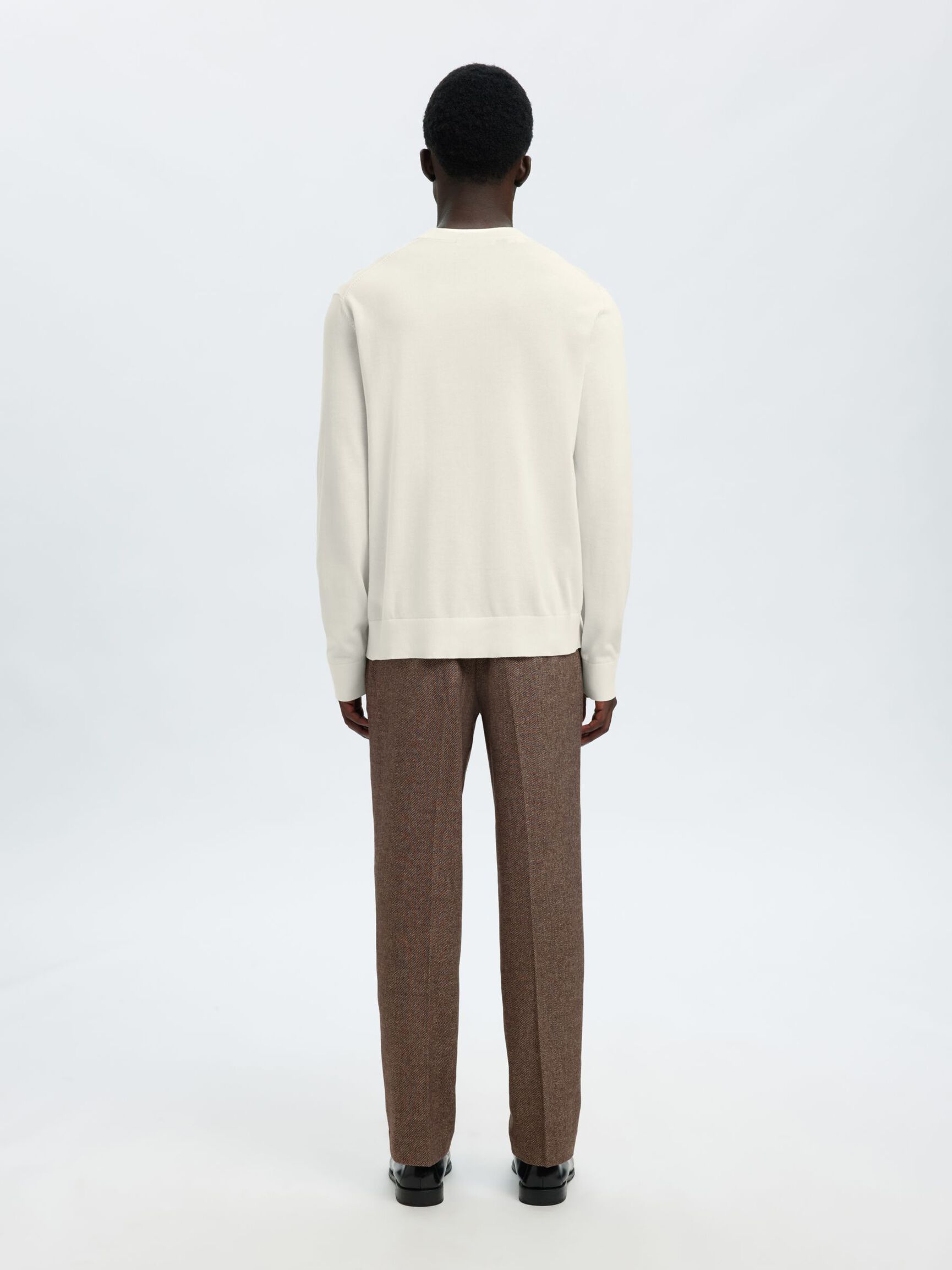 BAUMWOLL PULLOVER, Egret, highres