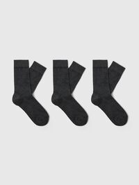 3-PACK STRUMPOR, Dark Grey Melange, highres