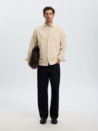 COTTON  CORDUROY SHIRT, Silver Birch, highres