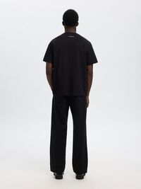 REGULAR FIT PRINTED CREWNECK T-SHIRT, Black, highres