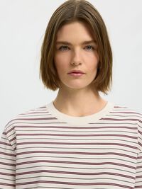 GESTREEPT T-SHIRT MET LANGE MOUWEN, Tawny Port, highres