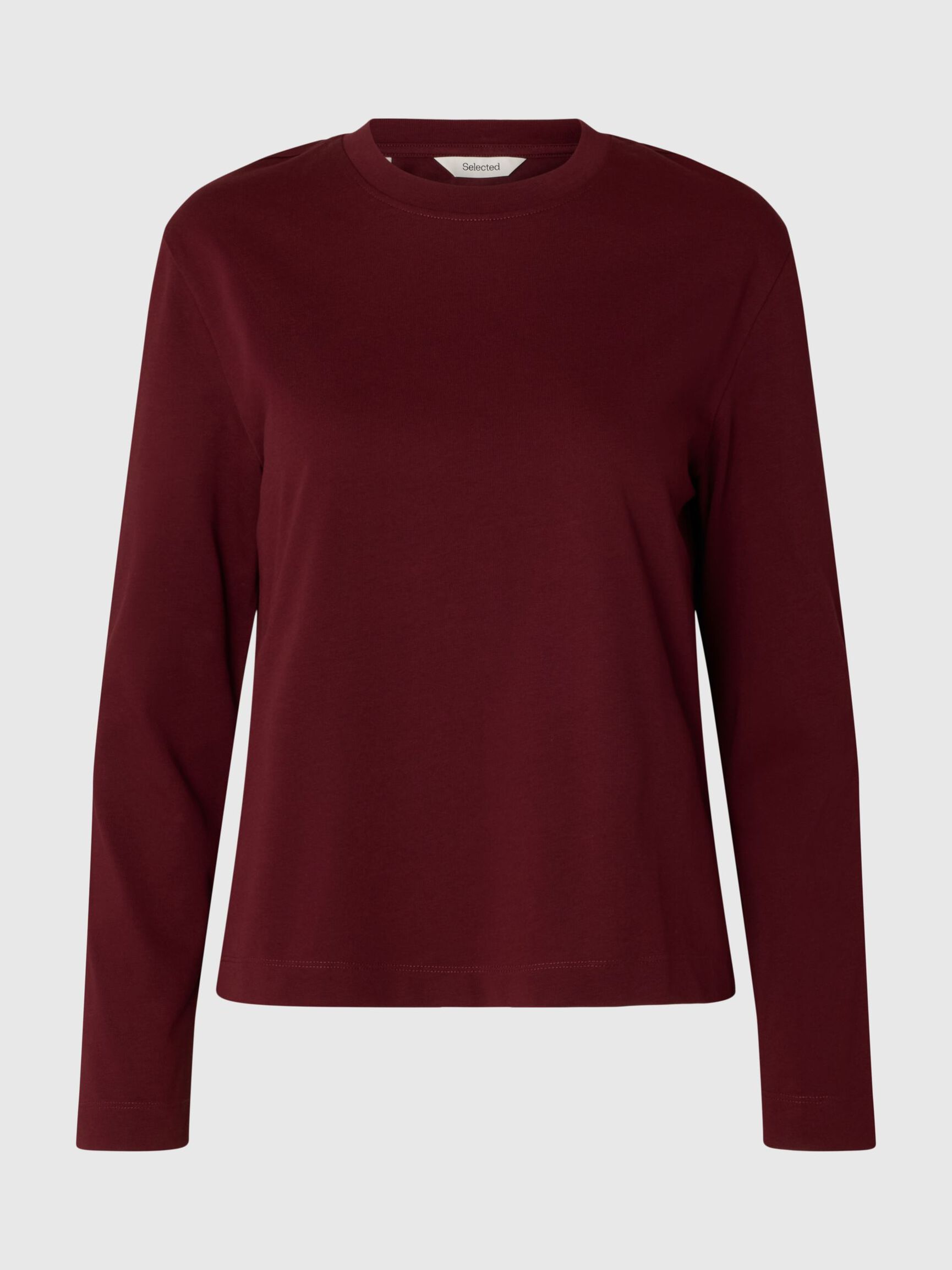 LONG-SLEEVED BOXY T-SHIRT, Tawny Port, highres