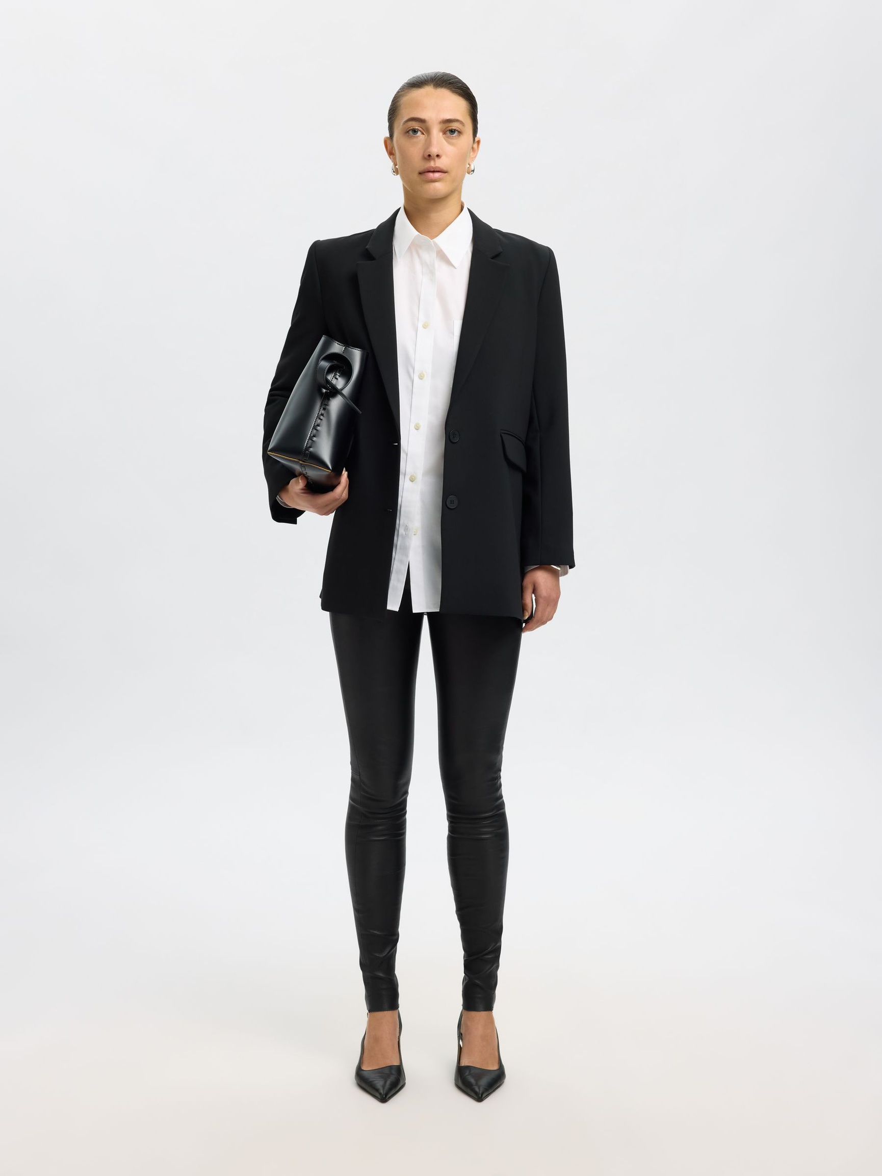 AGNEAU EN CUIR LEGGINGS, Black, highres