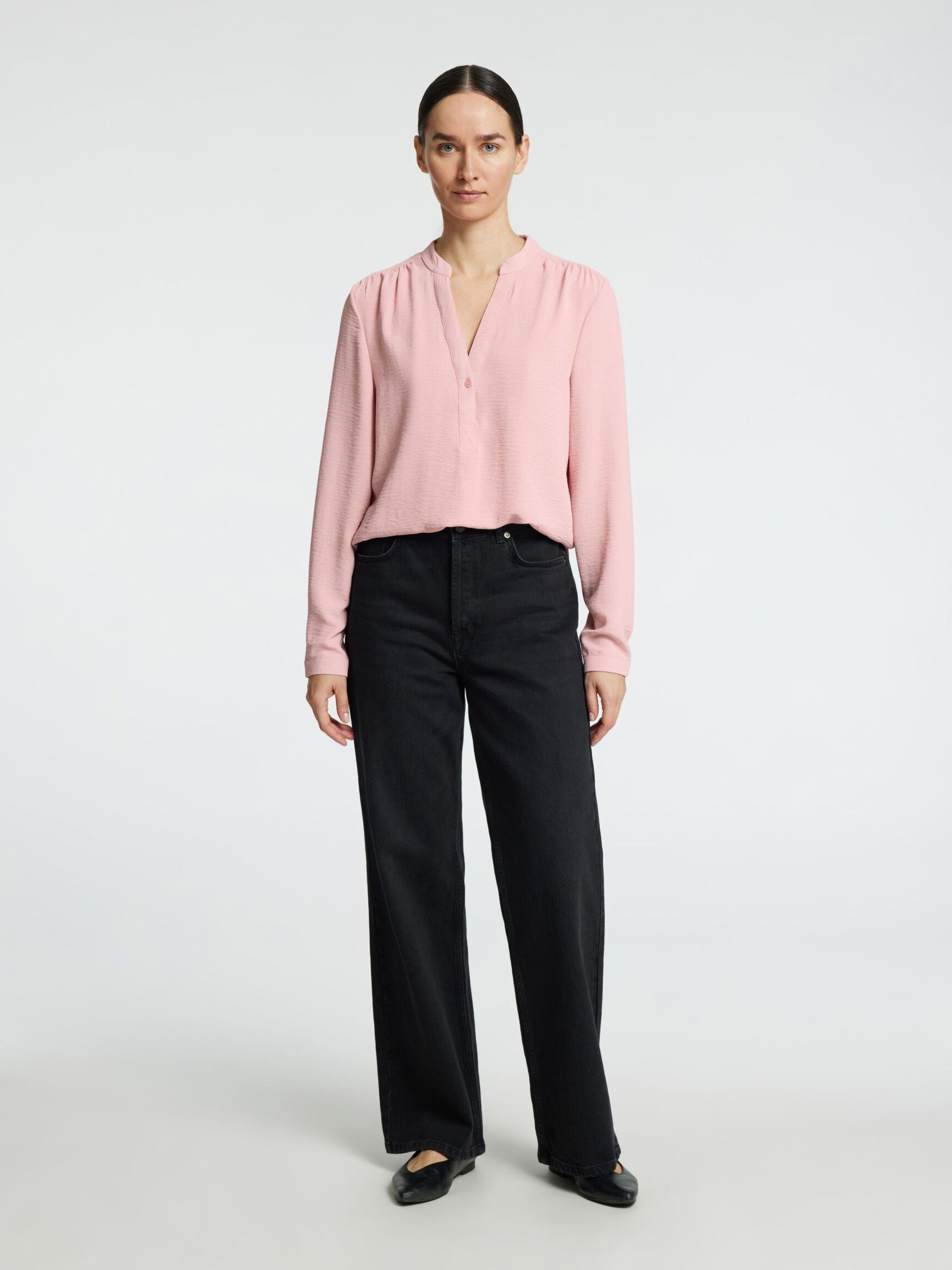 LONG-SLEEVED BLOUSE, Pale Mauve, highres