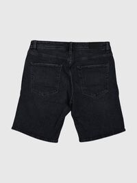 DISTRESSED DENIM SHORTS, Black Denim, highres