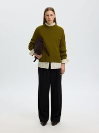 CASHMERE BLEND PULLOVER, Fir Green, highres