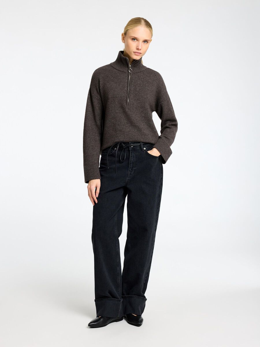 Selected WOLLGEMISCH HALF-ZIP PULLOVER, After Dark, highres - 16097968_AfterDark_005.jpg