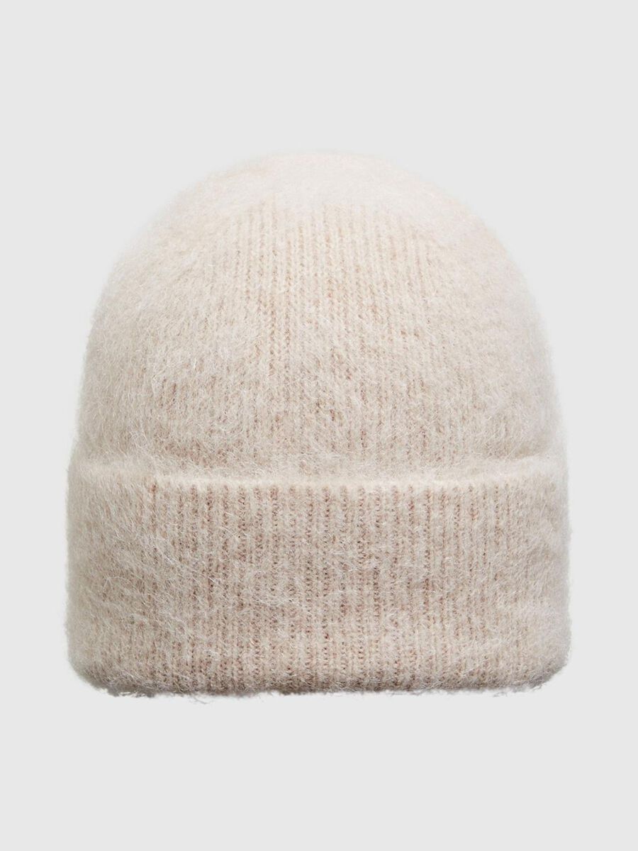 Selected WOOL BLEND RIBBED BEANIE, Sandshell, highres - 16095344_Sandshell_001.jpg