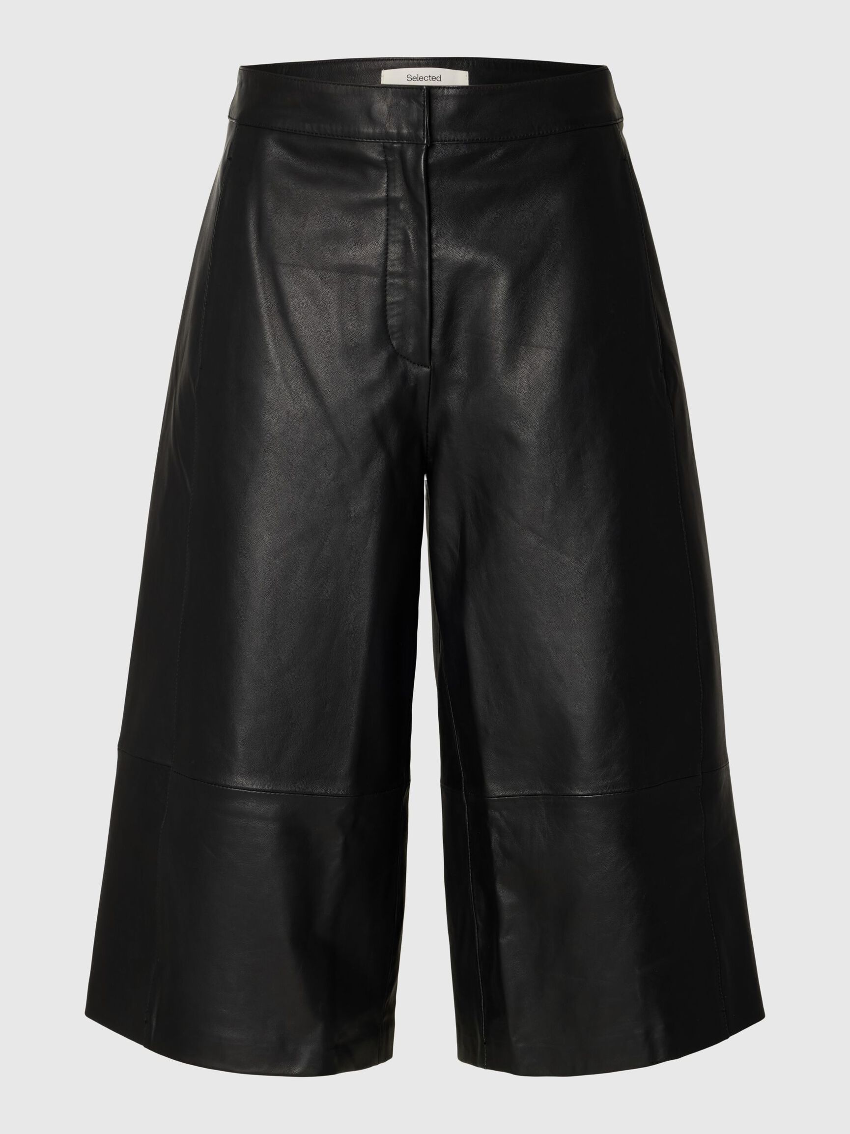 LEATHER CULOTTES, Black, highres