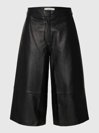LEATHER CULOTTES, Black, highres