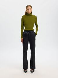 HOOG GETAILLEERD FLARED JEANS, Black Denim, highres