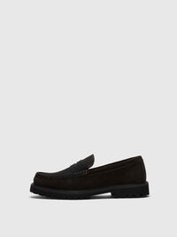 SUEDE  PENNY LOAFERS, Demitasse, highres