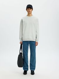 COTTON SWEATSHIRT, Light Grey Melange, highres