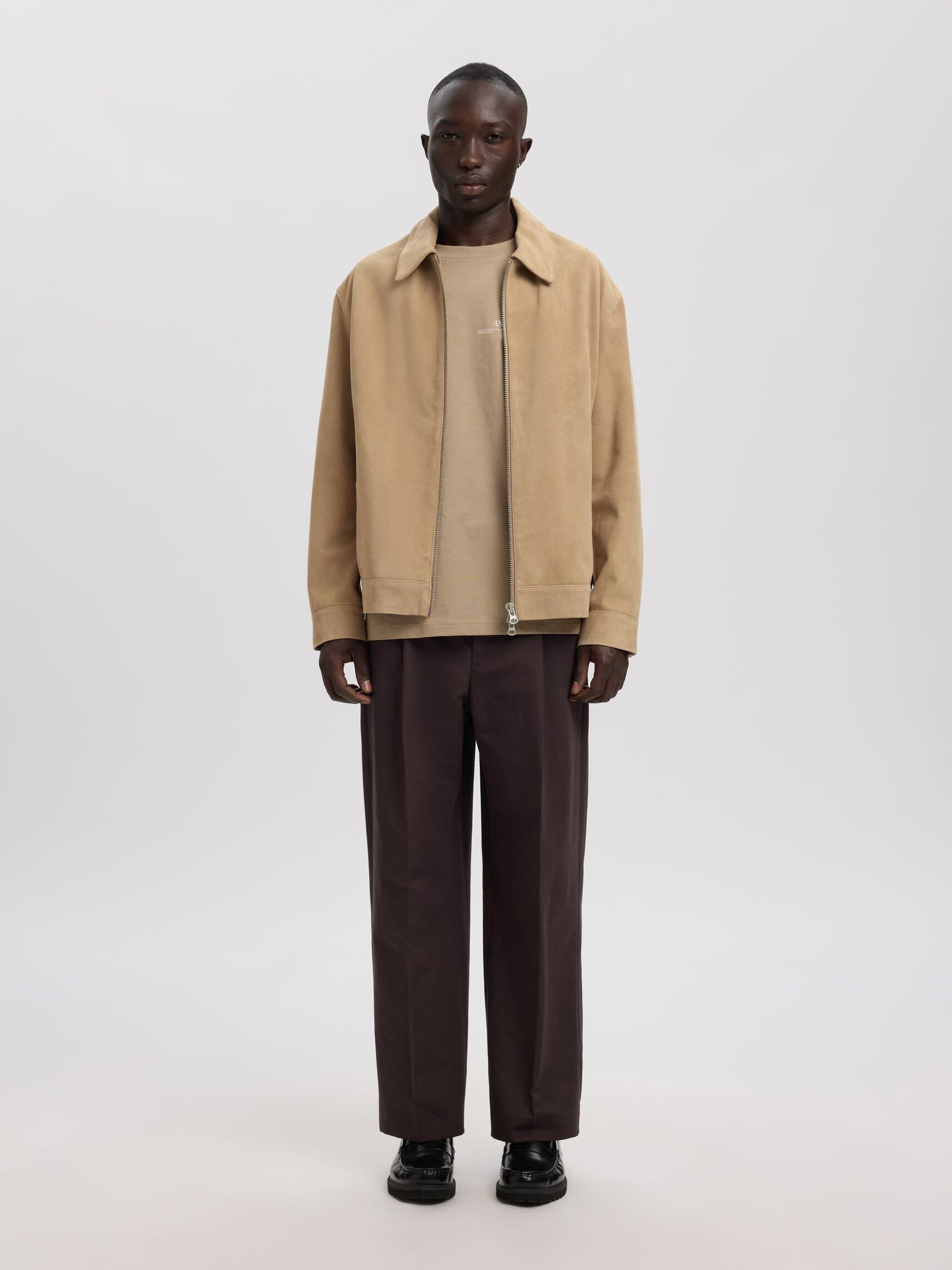 SUEDE JACKET, Weathered Teak, highres