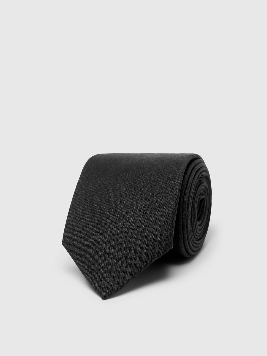 Selected 100% LINNEN STROPDAS, Black, highres - 16097218_Black_001.jpg