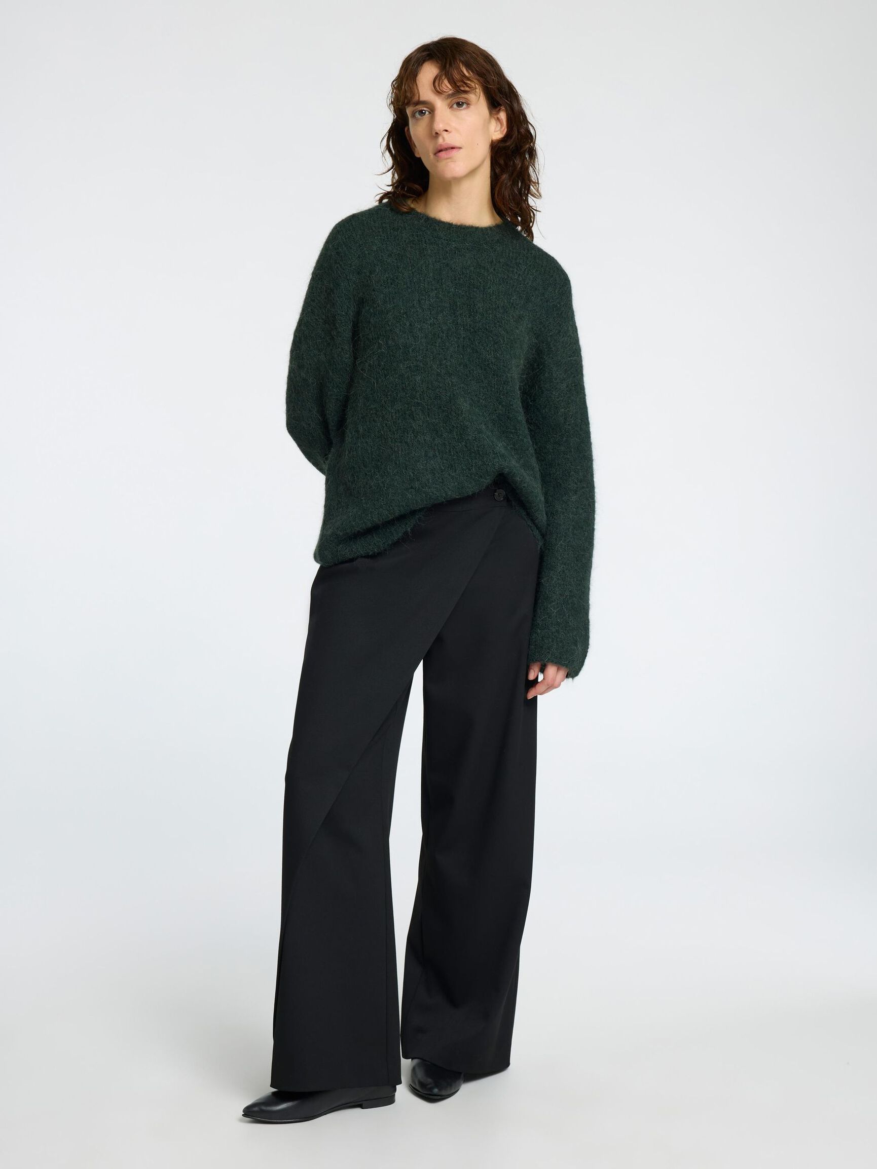 OVERSIZED WOOL BLEND JUMPER, Scarab, highres