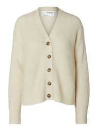 RELAXED FIT WOLLGEMISCH STRICKJACKE, Birch, highres